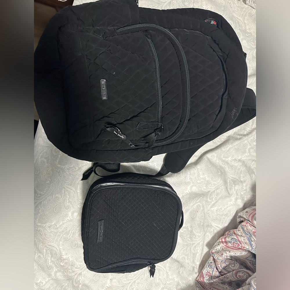 Vera Bradley Black Backpack and Lunch Box